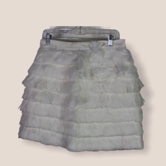 NWT Designer Women’s Club Monoco White Feather Ruffle Skirt Original $119 - Picture 11 of 16